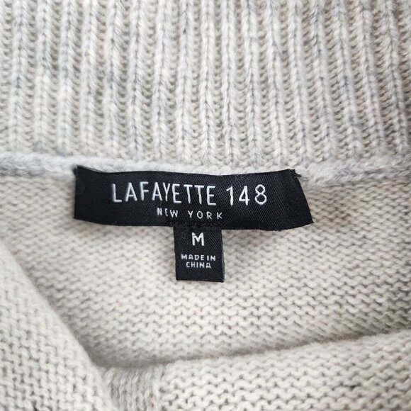 LAFAYETTE 148 NEW YORK Gray Cashmere Sleeveless Turtleneck Sweater - Picture 3 of 4